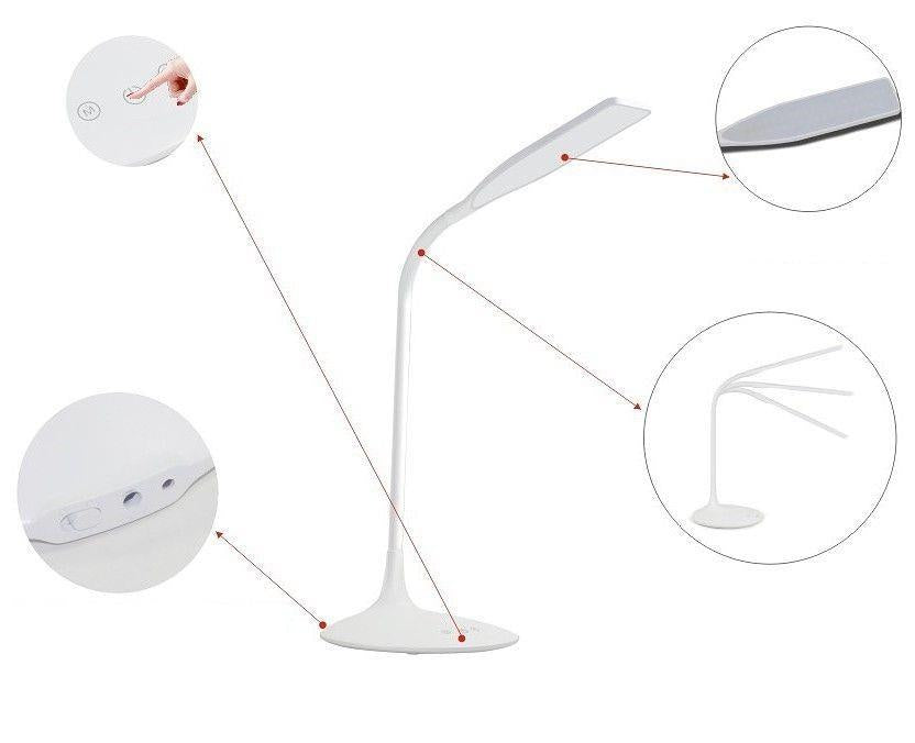 Techly LED stalinė lempa 40 diodų 5W 2700K/6500K su įkraunama baterija, balta