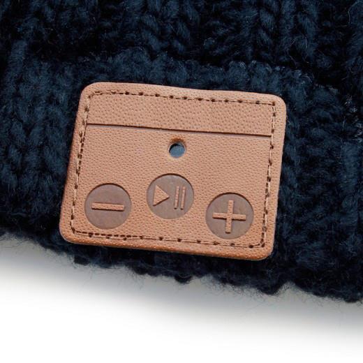 Kepurė, belaidės Bluetooth stereo ausinės su mikrofonu, juoda