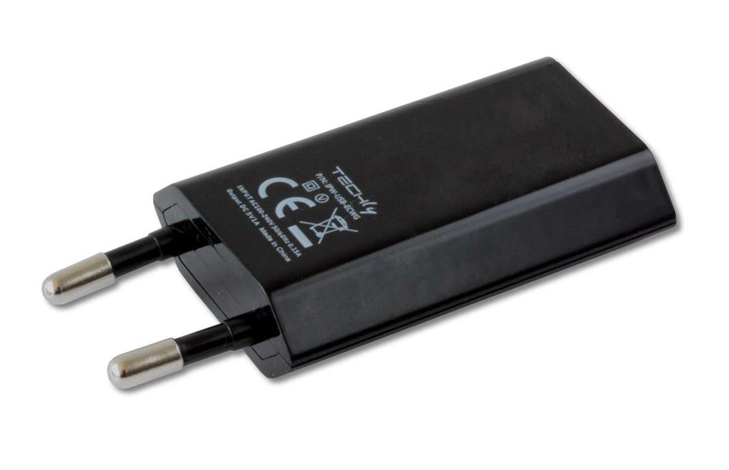 Techly plonas USB įkroviklis 230V -> 5V / 1A juodas
