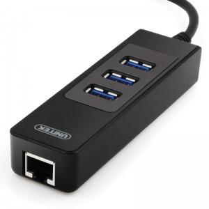 Unitek Adapteris USB 3.0 - Gigabit + hub 3x USB 3.0, Y-3045