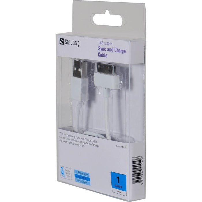 Duomenų perdavimo ir įkrovimo kabelis Sandberg USB, 1m