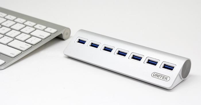 Unitek Hub 7x USB 3.0. aliuminis, Y-3187