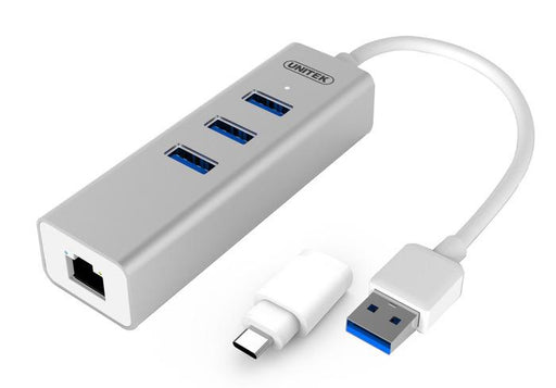Unitek Hub 3x USB 3.0. + Gigabit + USB tipas-C, Y-3083B