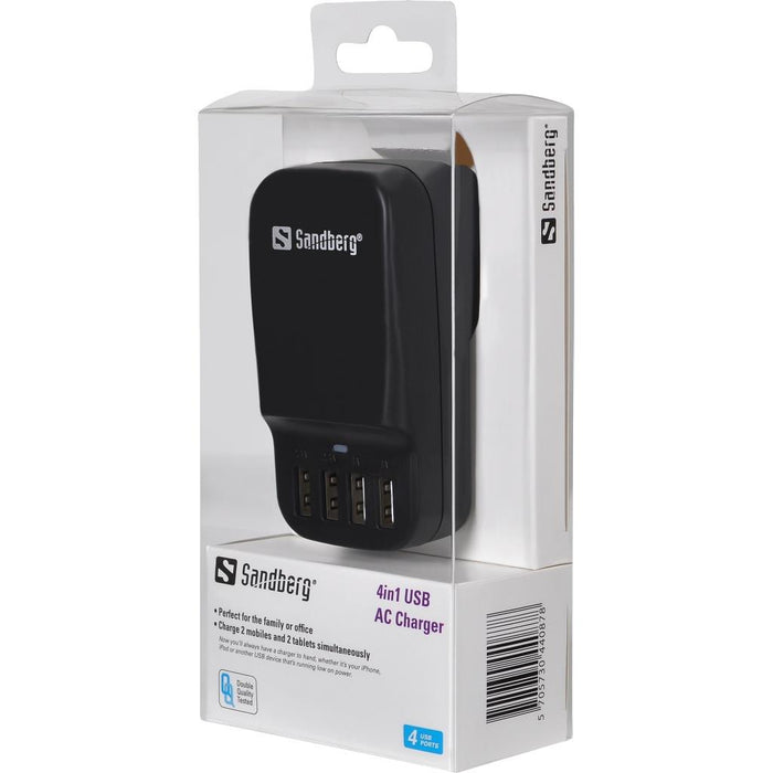 Maitinimo šaltinis Sandberg AC USB 4in1 EU+UK, 6800mA, 2 x 2.4A & 2 x 1A