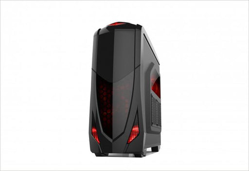 X2 ATX pc gamer case - SAMURAI, 2 blue led fans