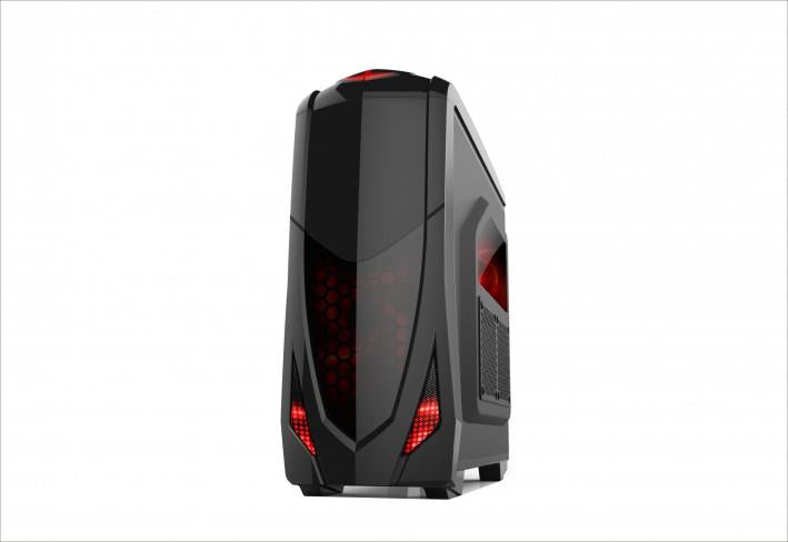 X2 ATX pc gamer case - SAMURAI, 2 blue led fans