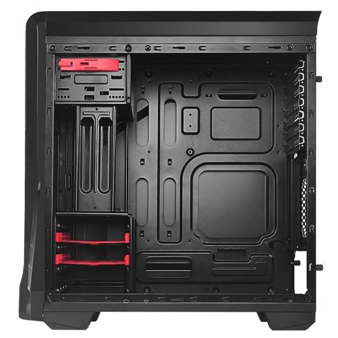 X2 ATX pc gamer case - SAMURAI, 2 blue led fans