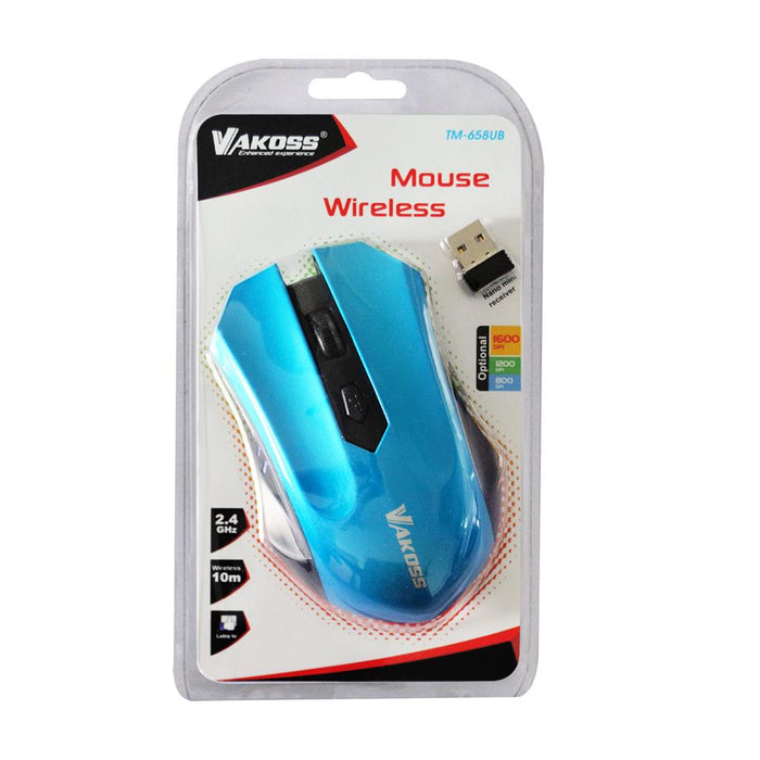Bevielė optinė pelė Vakoss TM-658UB 4D, 800/1200/1600DPI, 2.4GHz, Mėlyna