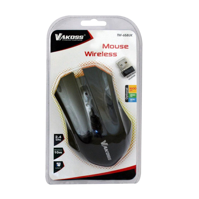 Bevielė optinė pelė Vakoss TM-658UK 4D, 800/1200/1600DPI, 2.4GHz, Juoda