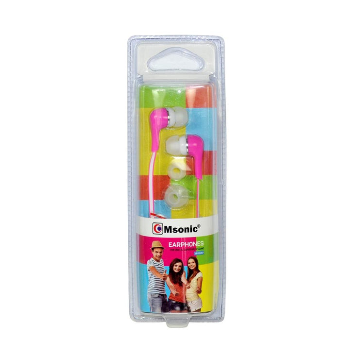 Vidinės ausinės MSONIC MP3/MP4, silikoninės MH132EP Rožinis