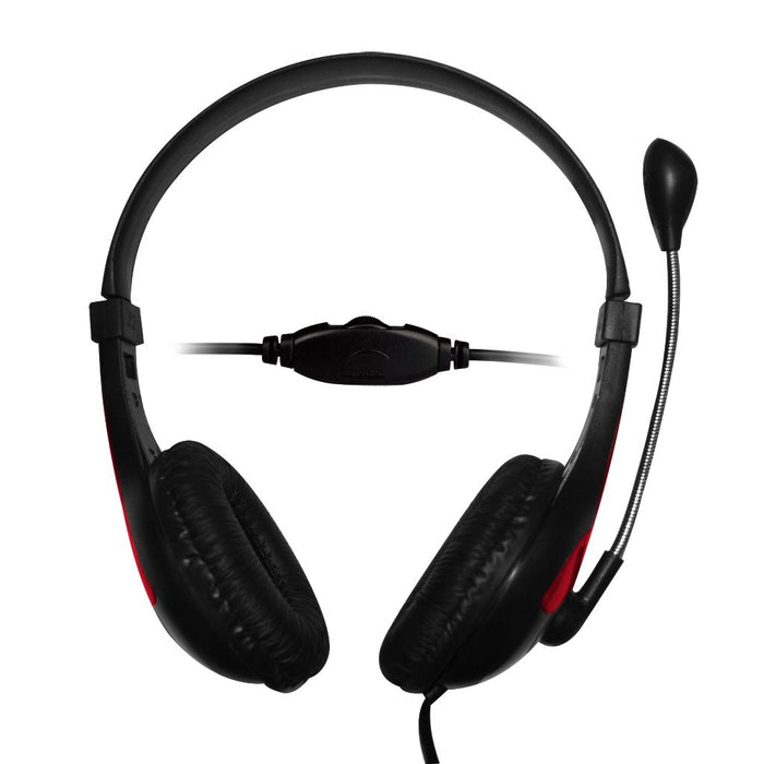Stereo ausinės su mikrofonu MSONIC Garsumo valdymas MH538KR juoda-raudonos