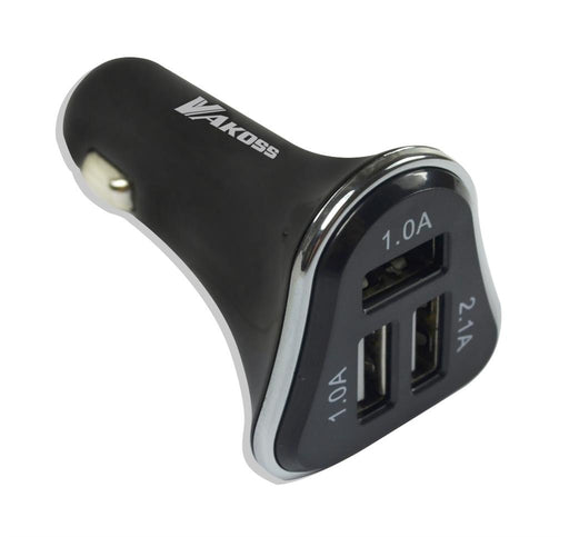 Automobilinis įkroviklis Vakoss 3xUSB, 3,1A, DC 12-24V TP-3350UK Juodas