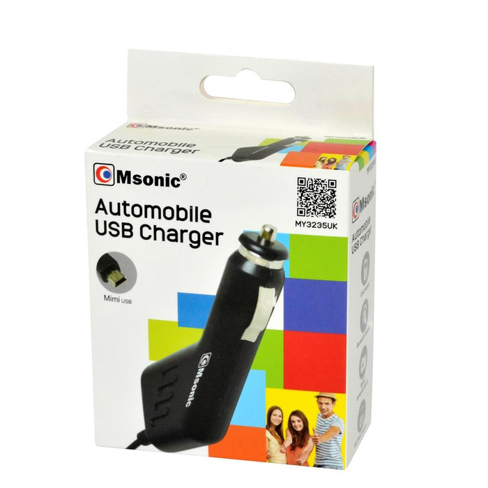 Automobilinis įkroviklis MSONIC mini USB, 1A, DC 12-24V MY3235UK Juodas