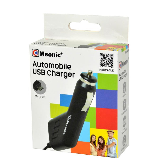 Automobilinis įkroviklis MSONIC micro USB, 1A, DC 12-24V MY3245UK Juodas