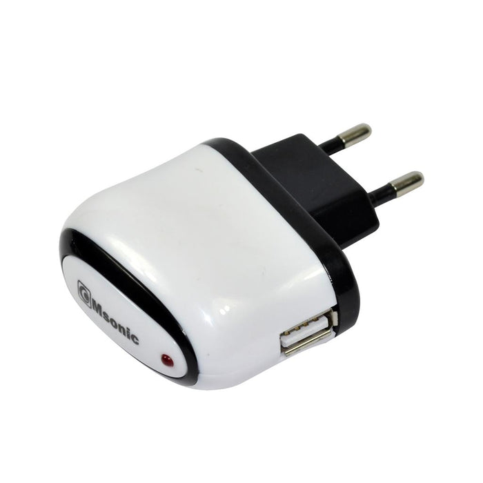 MSONIC USB įkroviklis 1x USB, 1A, AC 100~240V MY6644UW baltas
