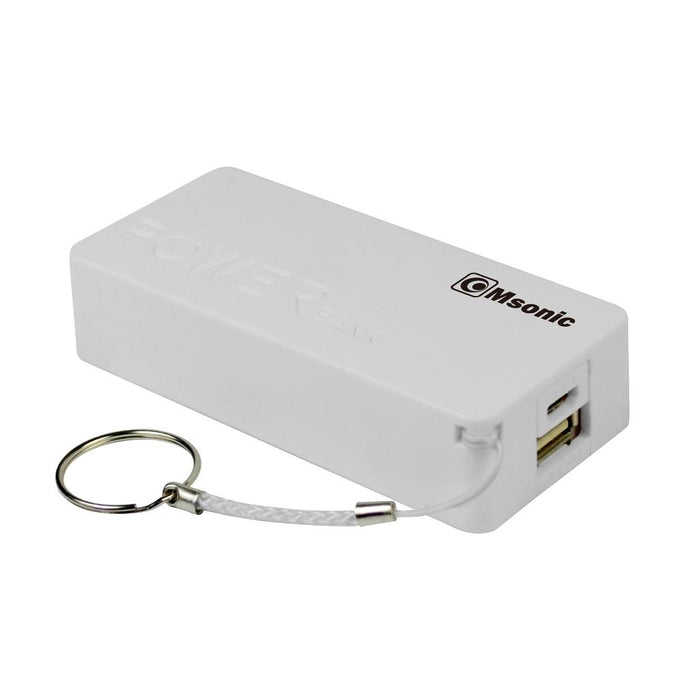 Nešiojamas įkroviklis Msonic power bank MY2580W, 5000mAh, Baltas