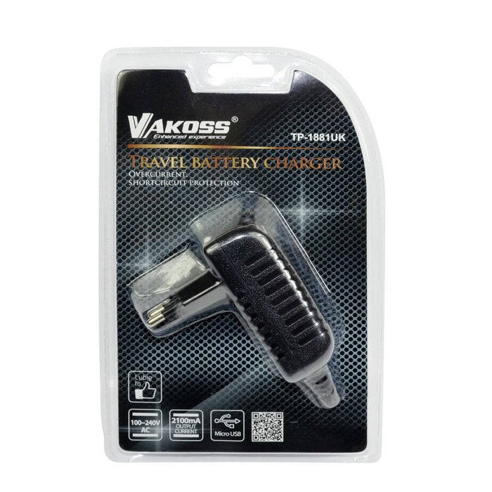 MicroUSB įkroviklis VAKOSS, 2,1A, AC 100~240V TP-1881UK Juodas