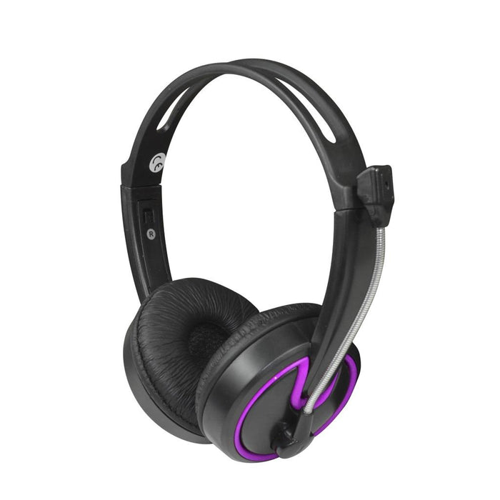 Stereo ausinės su mikrofonu MSONIC Garsumo valdymas MH563KU juoda-purpurinės