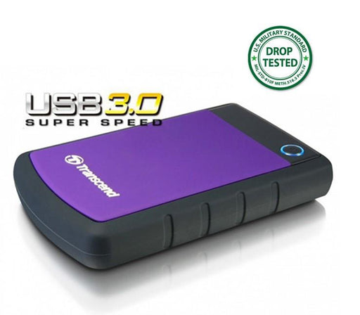 Išorinis diskas Transcend 25H3P 2.5'' 1TB USB3, Triguba smūgių slopinimo sistema