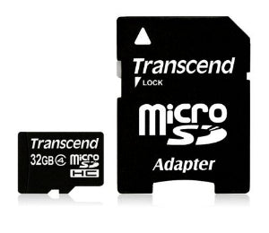 Atminties kortelė Transcend microSDHC 32GB CL4 + Adapteris