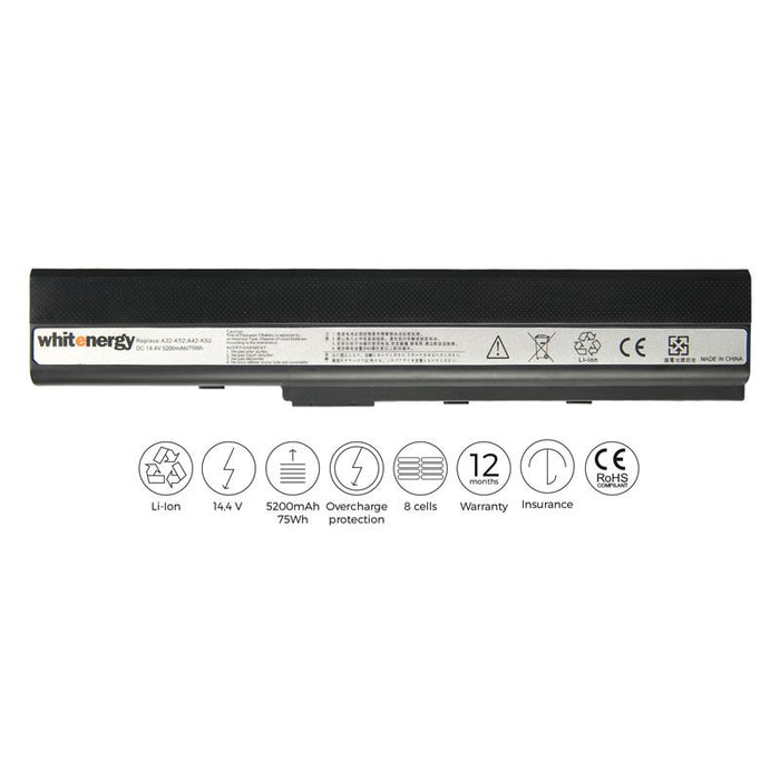 Nešiojamo kompiuterio baterija Whitenergy Asus A31-K52 14.4V 5200mAh