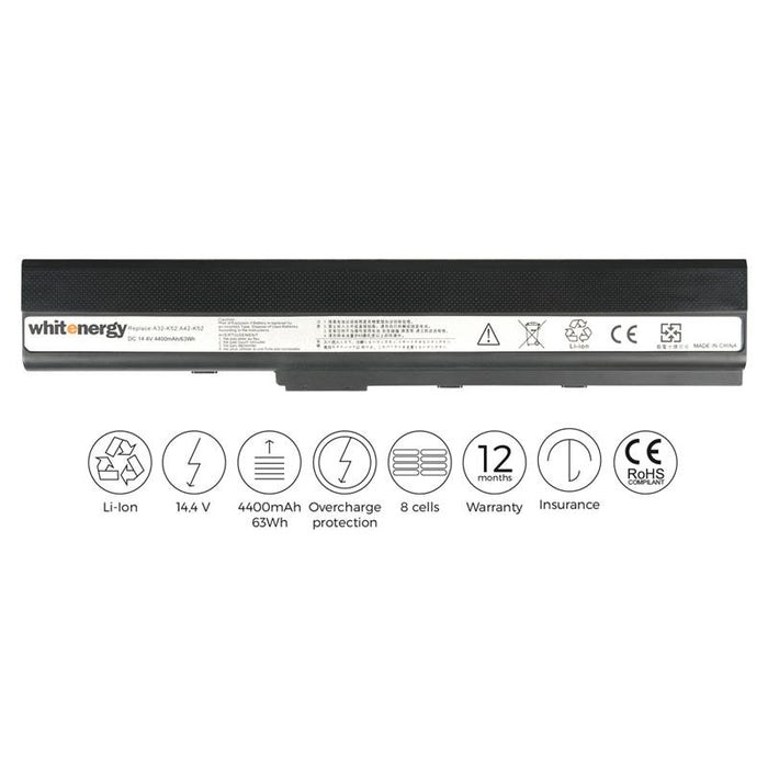 Nešiojamo kompiuterio baterija Whitenergy Asus A31-K52 14.4V 4400mAh