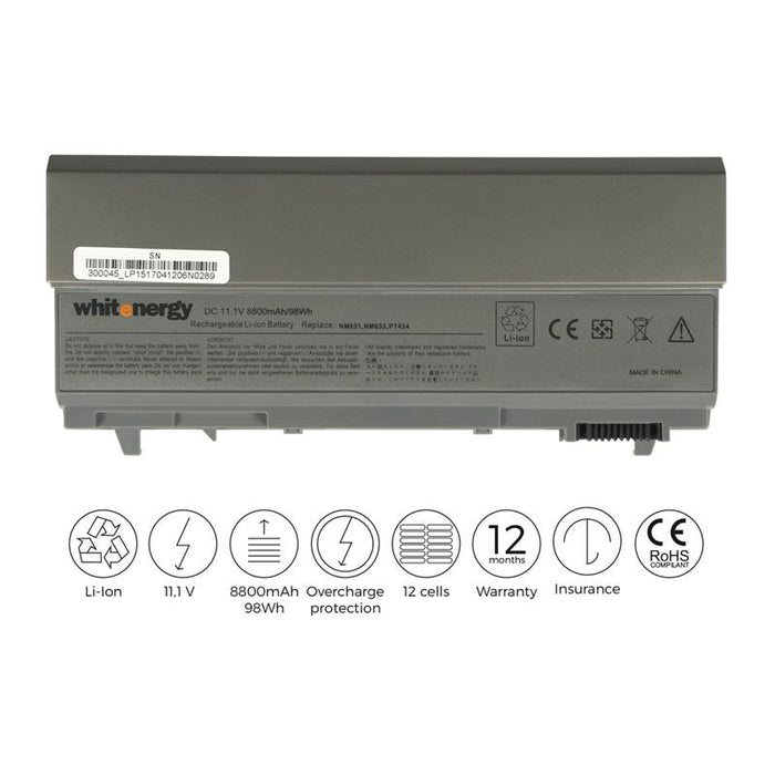 Nešiojamo kompiuterio baterija Whitenergy Dell Latitude E6400 11.1V 8800mAh