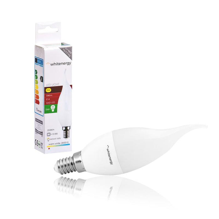 Whitenergy LED lemputė |10xSMD2835| C37L| E14 | 5W | 230V | šiltai balt | pienas