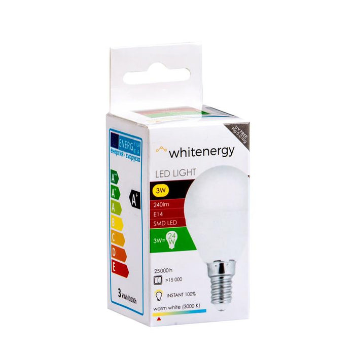 LED lemputė Whitenergy | E14 | 6 SMD 2835 | 3W | 100V-250V|šiltai balta| G45