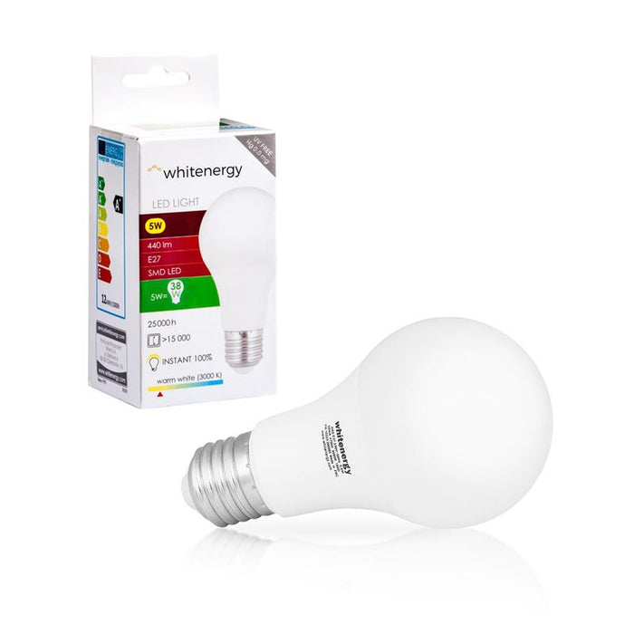LED lemputė Whitenergy | E27 | 10 SMD2835 | 5W |230V šilta balta | A60