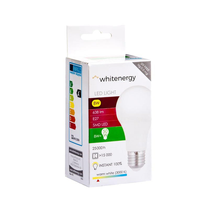 LED lemputė Whitenergy | E27 | 8 SMD2835 | 8W |230V šilta balta | A60