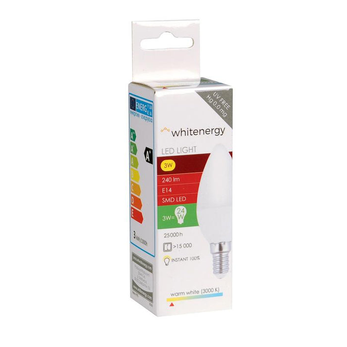 Whitenergy LED lemputė | 6xSMD2835| C37 | E14 | 3W | 230V | šilta balta | pienas