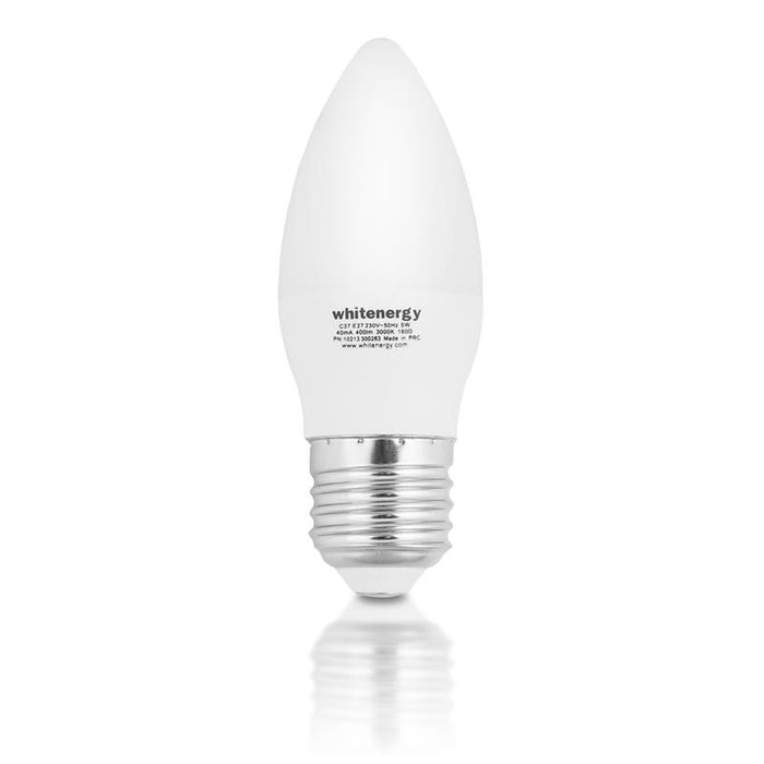 Whitenergy LED lemputė | 10xSMD2835| C37 | E27 | 5W | 230V| šilta balta | pienas