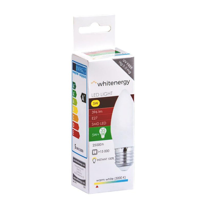 Whitenergy LED lemputė | 10xSMD2835| C37 | E27 | 5W | 230V| šilta balta | pienas