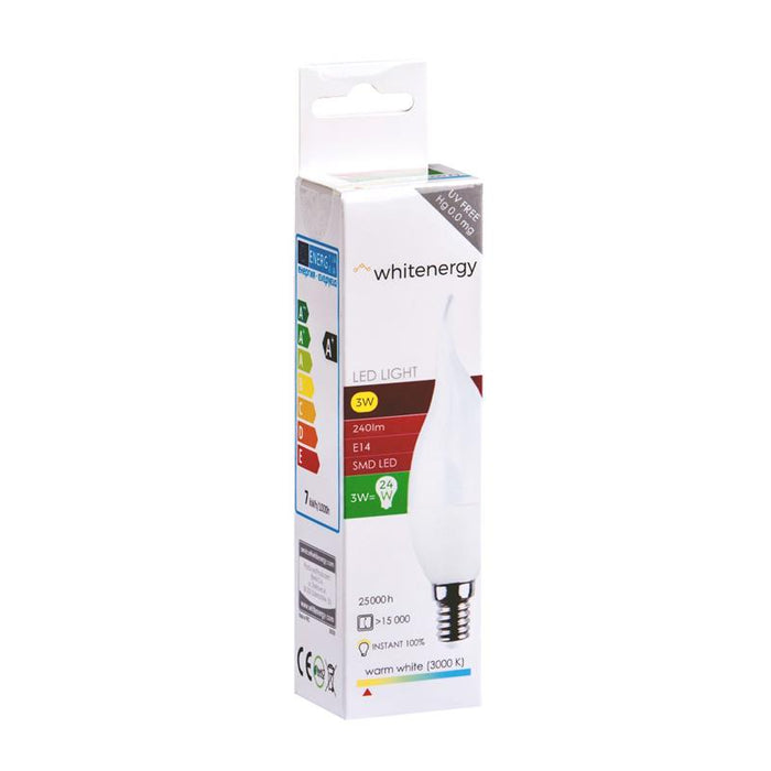 Whitenergy LED lemputė | 6xSMD2835| C37L| E14 | 3W | 230V | šilta balta | pienas