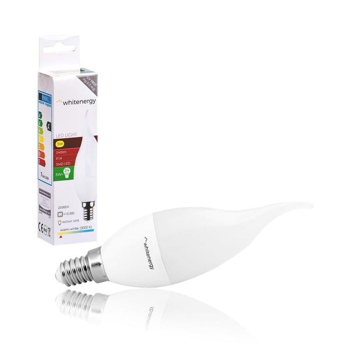 Whitenergy LED lemputė | 6xSMD2835| C37L| E14 | 3W | 230V | šilta balta | pienas