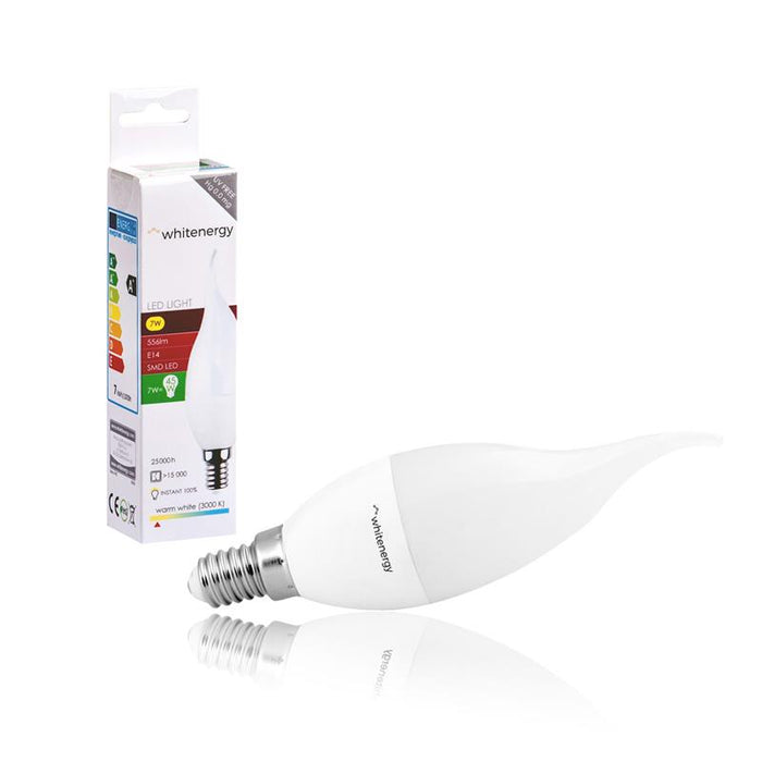 Whitenergy LED lemputė | 8xSMD2835| C37L| E14 | 7W | 230V | šilta balta | pienas