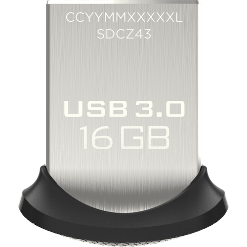 Atmintukas SanDisk Ultra Fit 16GB USB3.0, 128-bit AES, Iki 130MBs
