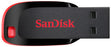 Atmintukas SanDisk Cruzer Blade 32GB, Sparta iki 18MBs, Juodai raudonas