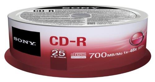 Sony CD-R 700 MB (80 min) | 48x [cake box 25 pcs]