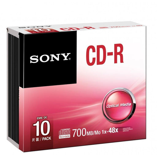 Sony CD-R 700 MB (80 min) | 48x [SLIM Case 10 pcs]