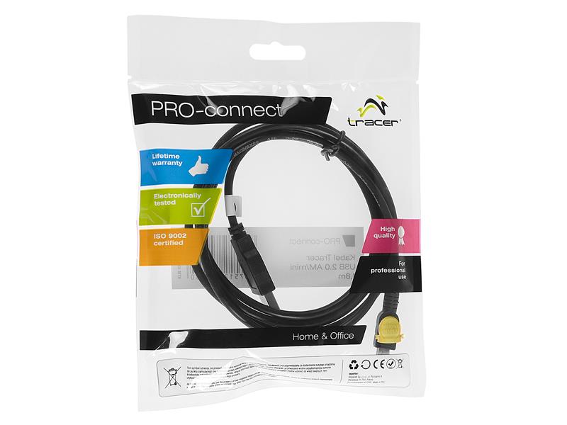 Kabelis Tracer USB 2.0 AM/mini 1,8m