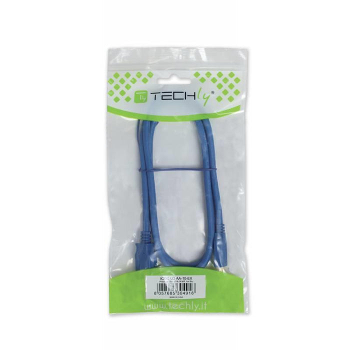 Techly kabelis SuperSpeed USB 3.0, A male -->micro-B male, 50 cm, mėlynas