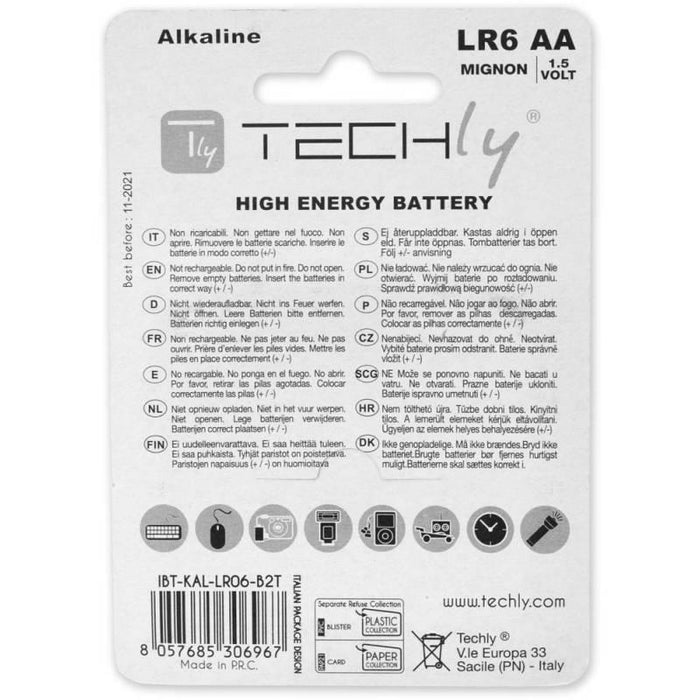 Šarminė baterija Techly 1.5V AA LR6 2 vnt.