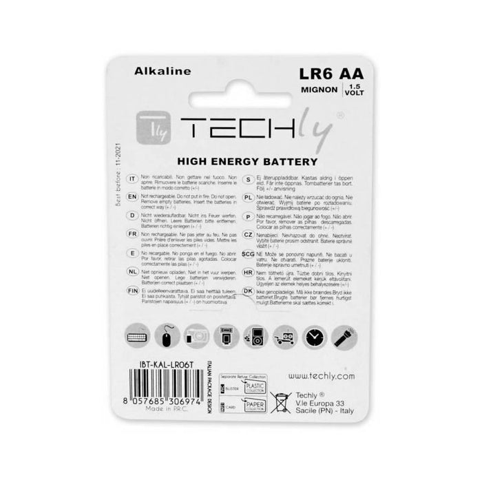 Šarminė baterija Techly 1.5V AA LR6 4 vnt.