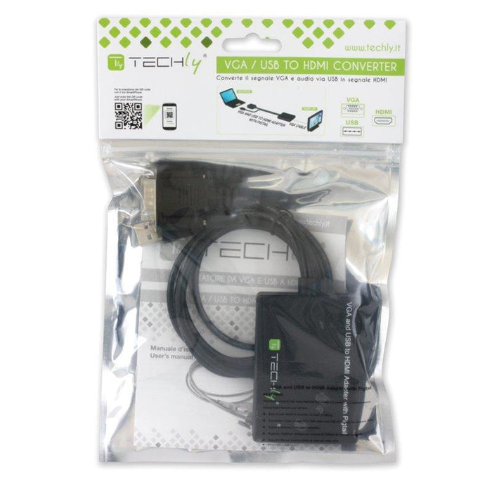 Techly Konverteris VGA su audio USB į HDMI