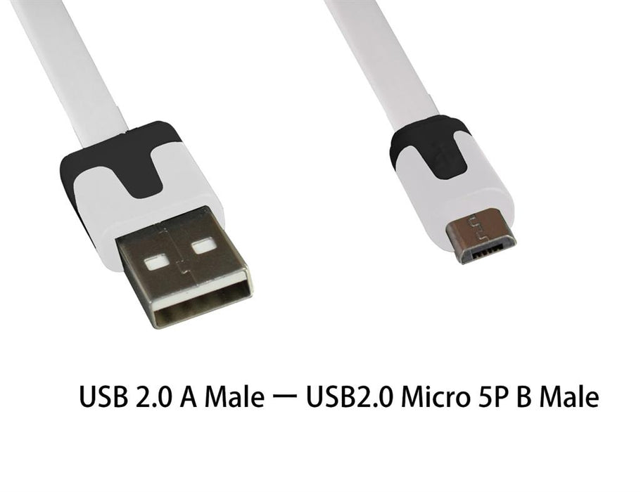 VAKOSS microUSB 2.0 kabelis A-B M/M 1m, Duomenų perdavimo ir įkrovimo, baltas