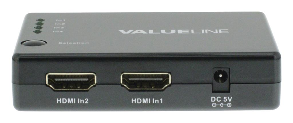 Rankinis 4 prievadų HDMI perjungiklis, 4 HDMI įvestys – 1 HDMI išvestis, juodas