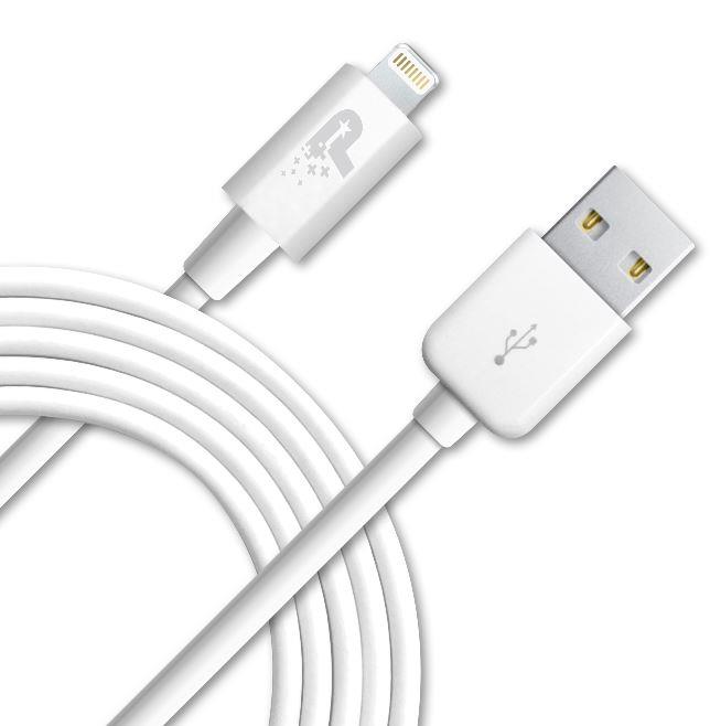 Kabelis Patriot Sync and Charge Lightning USB (sk. iPhone, iPad, iPod) baltas