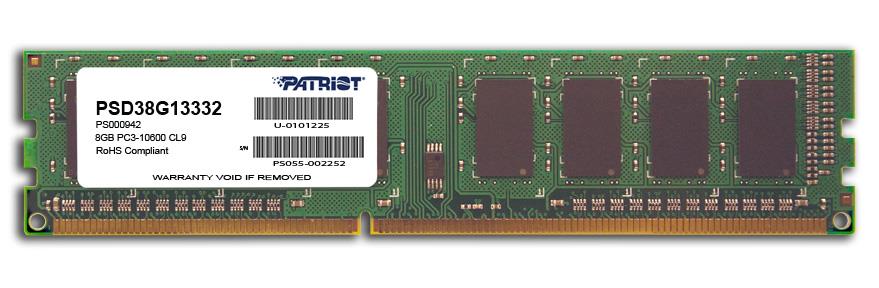 DDR3 Patriot 8GB 1333MHz CL9 1.5V